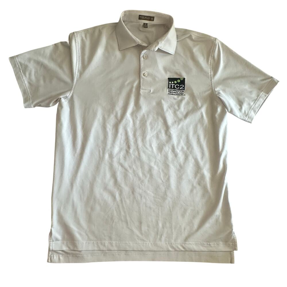 Peter Millar Summer Comfort White, Short Sleeve Golf Polo- M - Picture 2 of 12